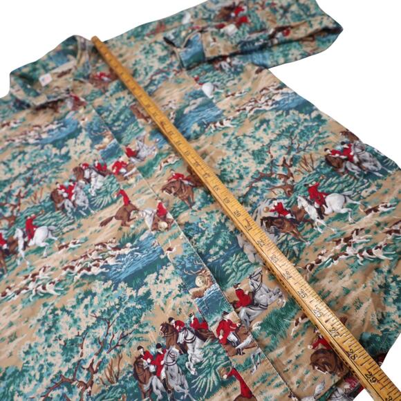 Vintage Gotcha Covered Classic Fox Hunting Pattern Button Up Shirt - Picture 8 of 8